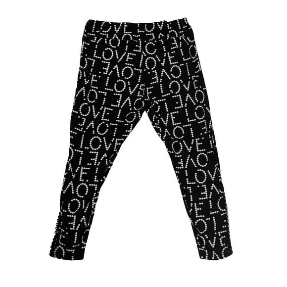 No Boundaries Pants - NO BOUNDARIES Pants Women's Leggings Elastic Waist "LOVE" Black 3XL